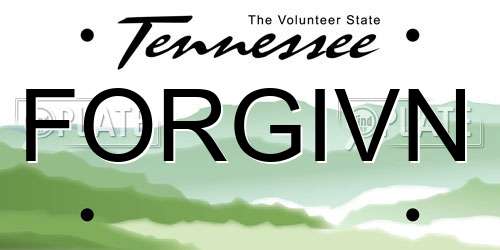 FORGIVN Tennessee License Plate