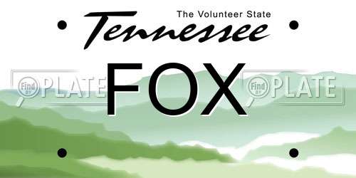 FOX Tennessee License Plate