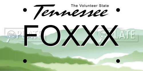 FOXXX Tennessee License Plate