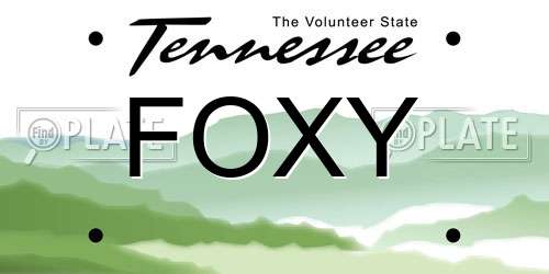 FOXY Tennessee License Plate