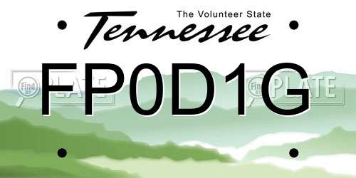 FP0D1G Tennessee License Plate