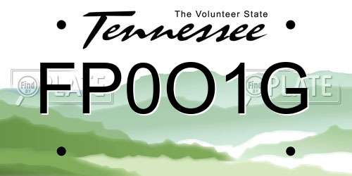 FP0O1G Tennessee License Plate