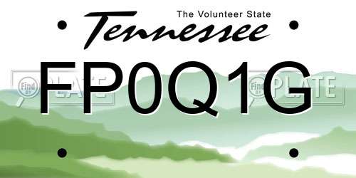 FP0Q1G Tennessee License Plate