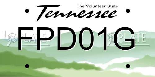 FPD01G Tennessee License Plate