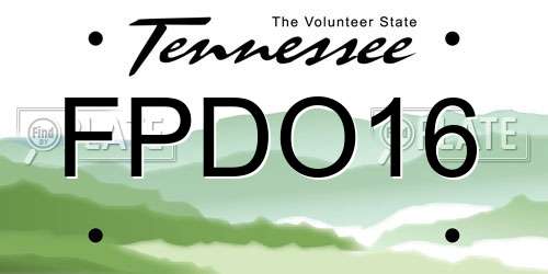FPDO16 Tennessee License Plate