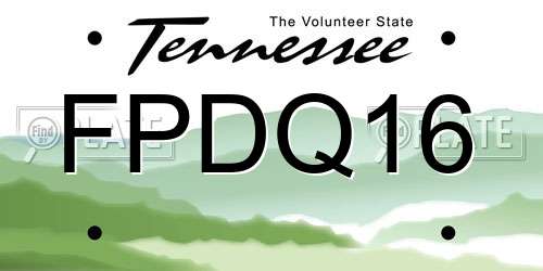 FPDQ16 Tennessee License Plate