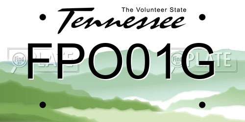 FPO01G Tennessee License Plate