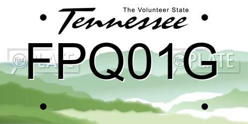 FPQ01G Tennessee License Plate