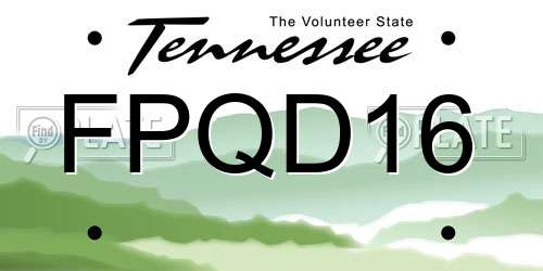 FPQD16 Tennessee License Plate
