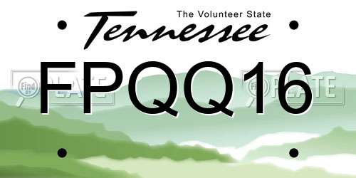 FPQQ16 Tennessee License Plate
