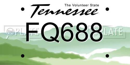 FQ688 Tennessee License Plate