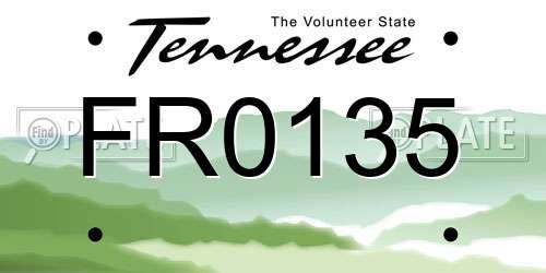 FR0135 Tennessee License Plate