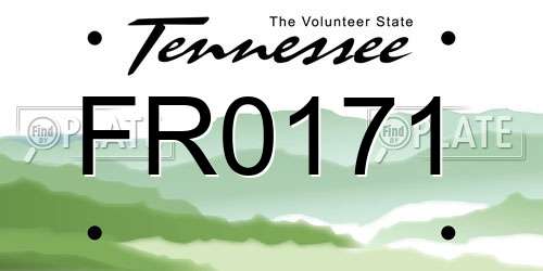 FR0171 Tennessee License Plate