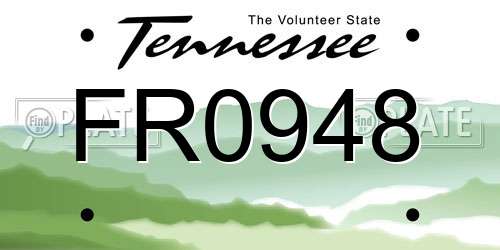 FR0948 Tennessee License Plate