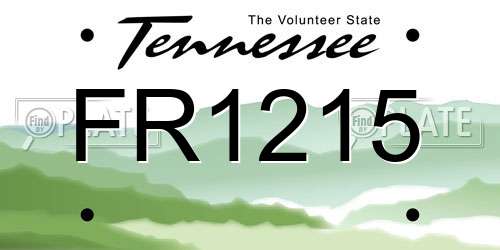 FR1215 Tennessee License Plate