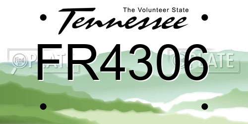 FR4306 Tennessee License Plate