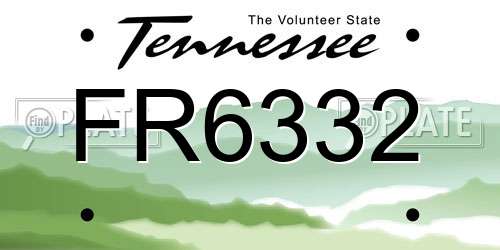FR6332 Tennessee License Plate