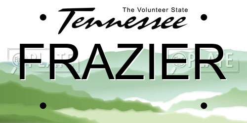 FRAZIER Tennessee License Plate