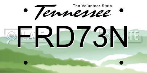 FRD73N Tennessee License Plate