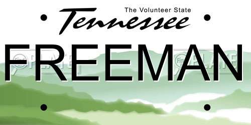 FREEMAN Tennessee License Plate