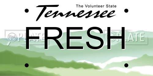 FRESH Tennessee License Plate