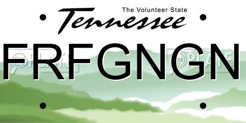 FRFGNGN Tennessee License Plate
