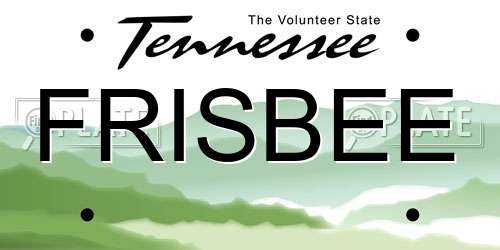 FRISBEE Tennessee License Plate