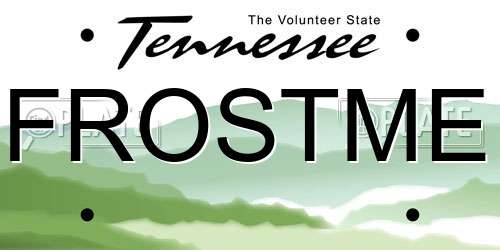 FROSTME Tennessee License Plate