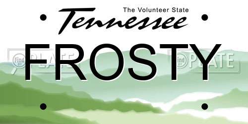 FROSTY Tennessee License Plate