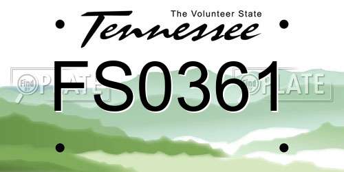 FS0361 Tennessee License Plate