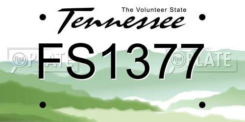 FS1377 Tennessee License Plate