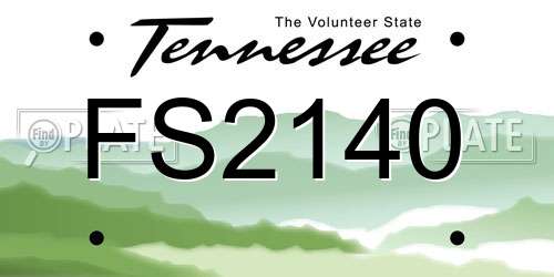 FS2140 Tennessee License Plate