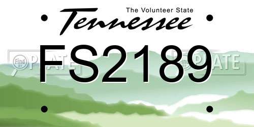 FS2189 Tennessee License Plate