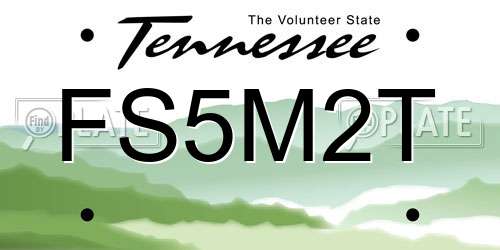 FS5M2T Tennessee License Plate