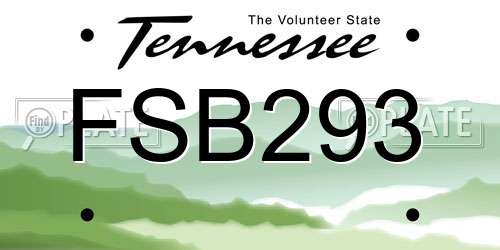 FSB293 Tennessee License Plate