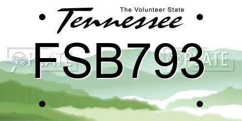FSB793 Tennessee License Plate
