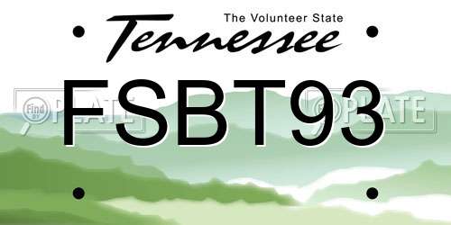 FSBT93 Tennessee License Plate
