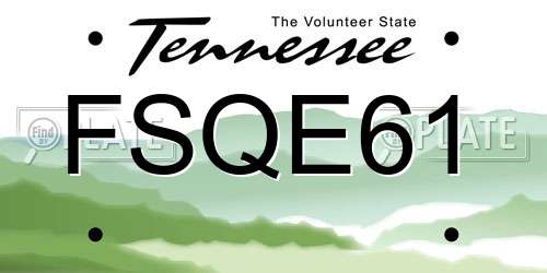 FSQE61 Tennessee License Plate