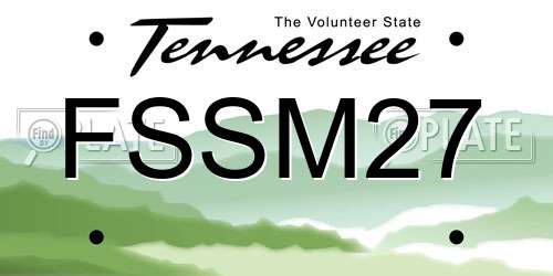 FSSM27 Tennessee License Plate