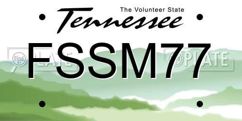 FSSM77 Tennessee License Plate