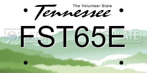FST65E Tennessee License Plate