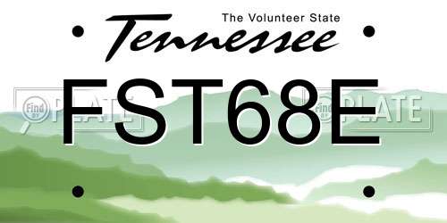 FST68E Tennessee License Plate