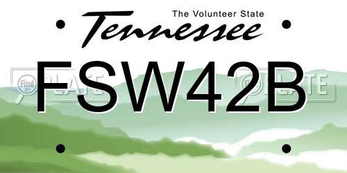 FSW42B Tennessee License Plate