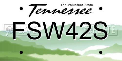 FSW42S Tennessee License Plate