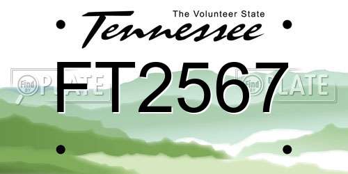 FT2567 Tennessee License Plate
