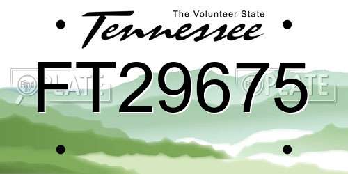 FT29675 Tennessee License Plate