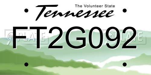 FT2G092 Tennessee License Plate