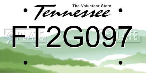 FT2G097 Tennessee License Plate