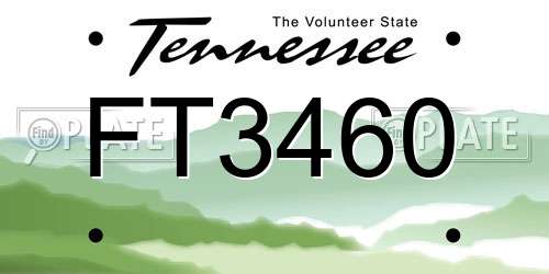 FT3460 Tennessee License Plate