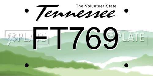 FT769 Tennessee License Plate
